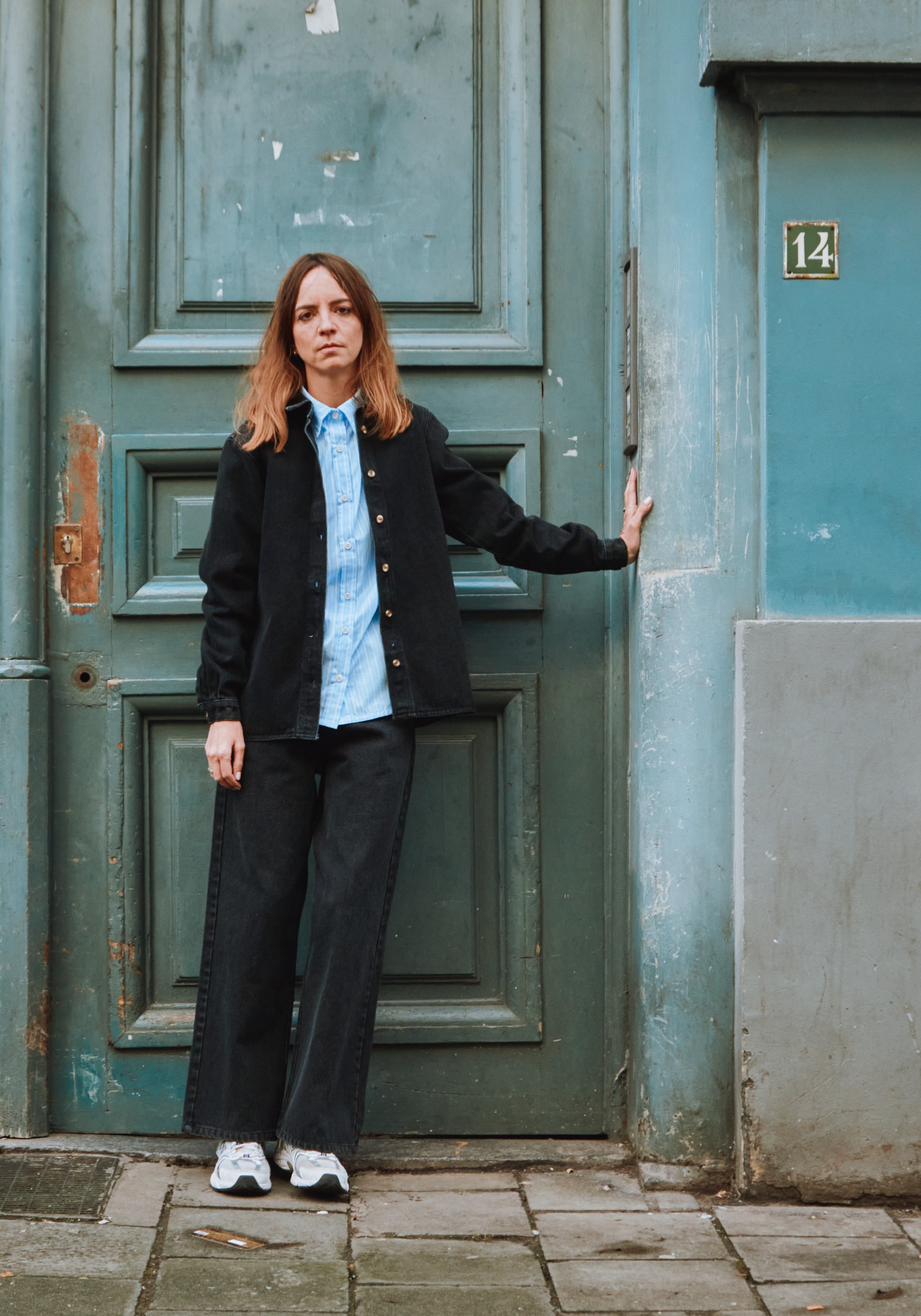 Cămașă femei din denim gros de bumbac - Capucine Noir