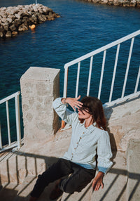 Cămașă femei din muselină dublă de bumbac - Aulne Rayures Arona