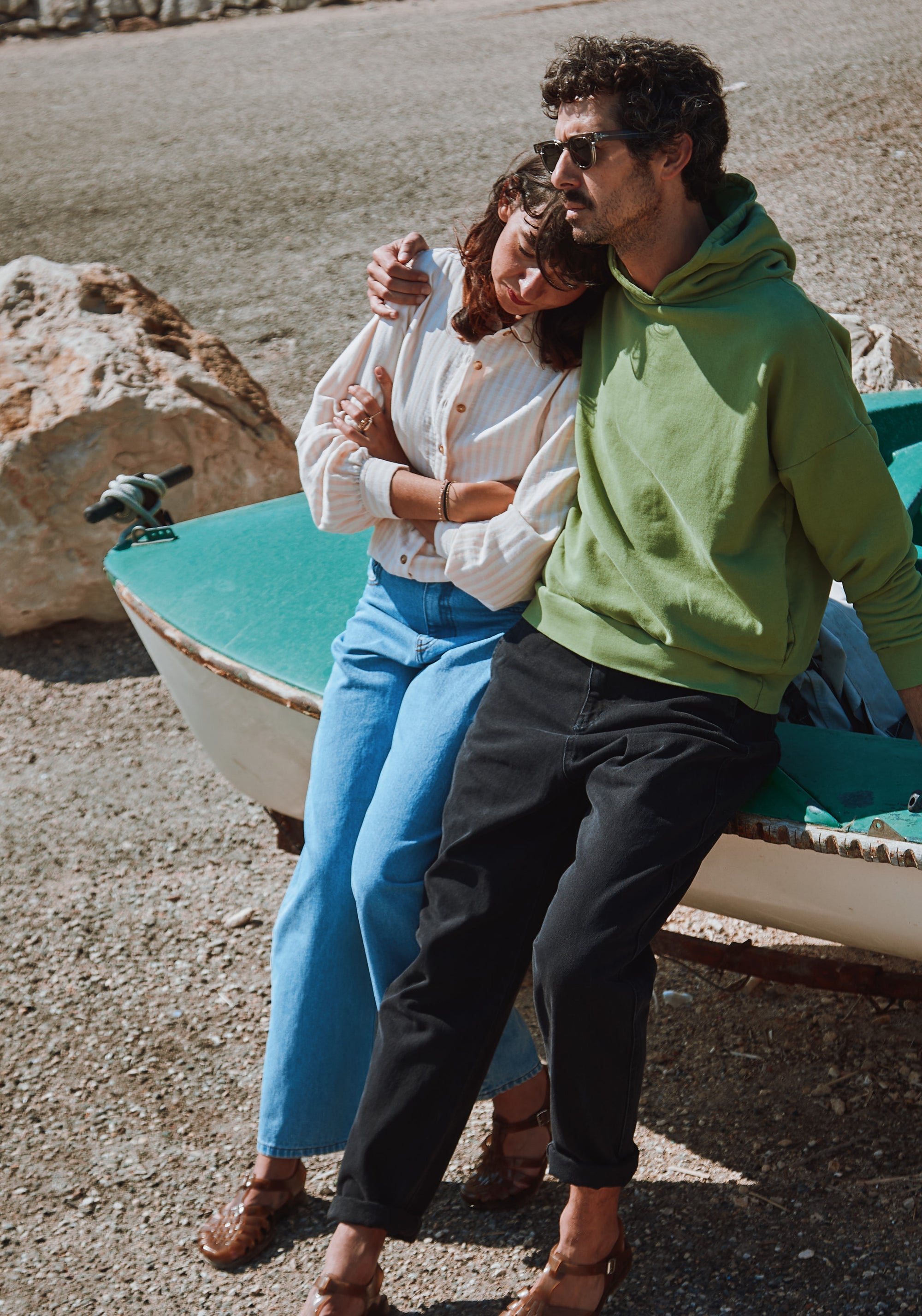 Cămașă femei din muselină dublă de bumbac - Aulne Rayures Bellini