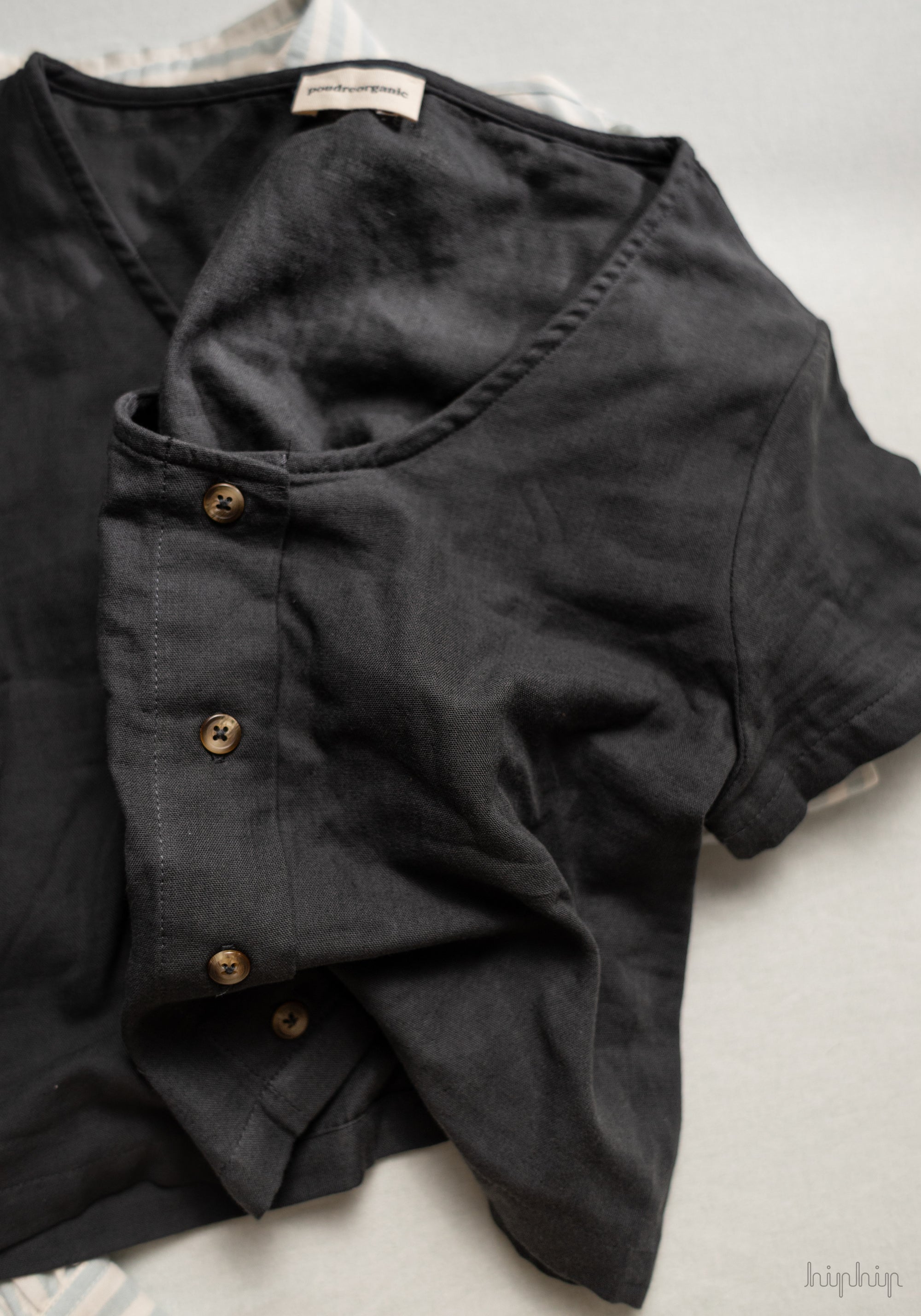 Cămașă femei din muselină dublă de bumbac - Freesia Pirate Black