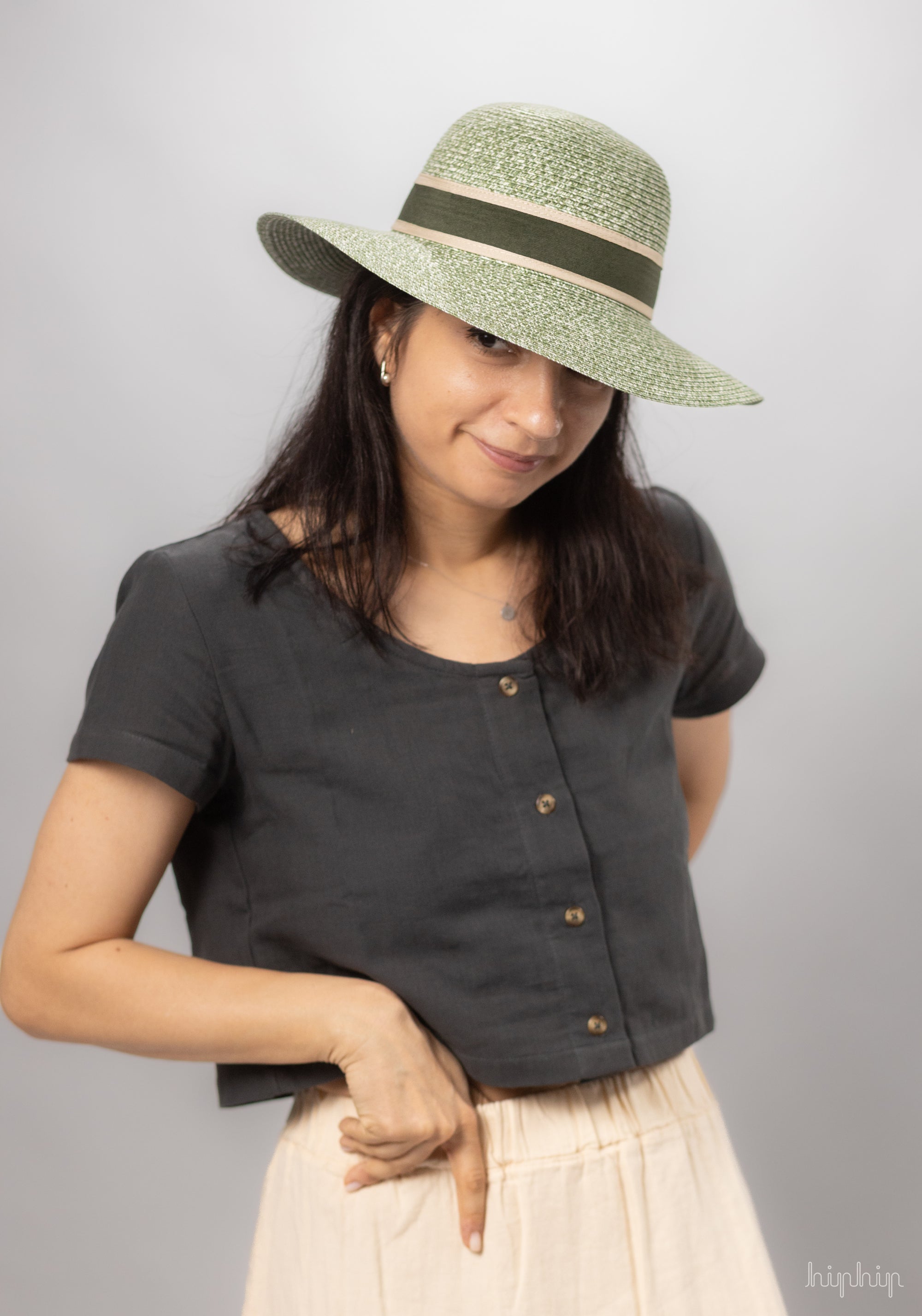 Pălărie femei din paie - Green