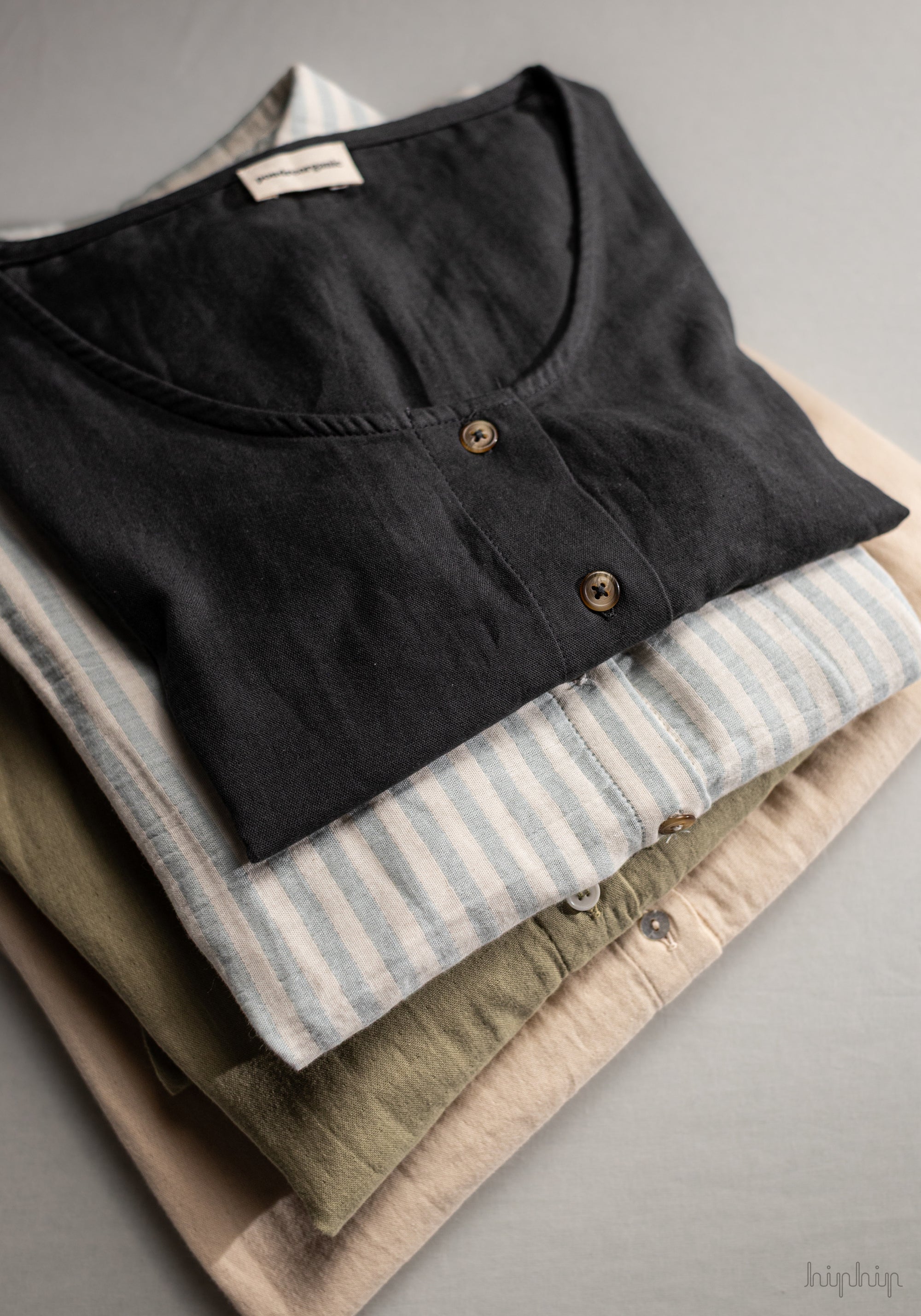 Cămașă femei din muselină dublă de bumbac - Freesia Pirate Black