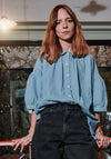 Cămașă femei din muselină dublă de bumbac - Neotine Faded Denim