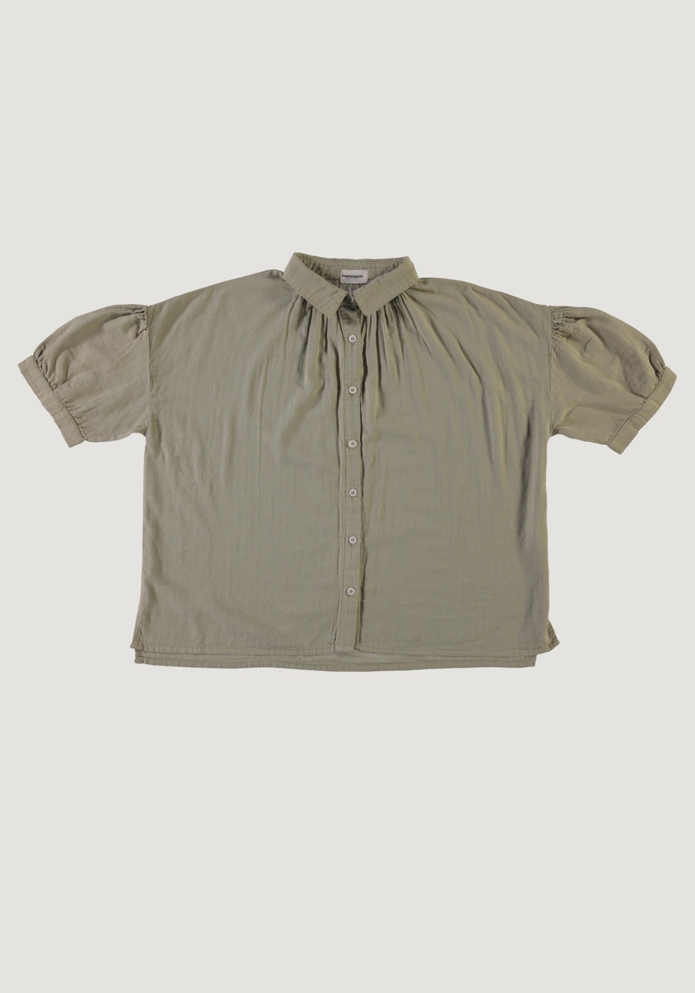 Cămașă femei din muselină dublă de bumbac - Neotine Olive Gray