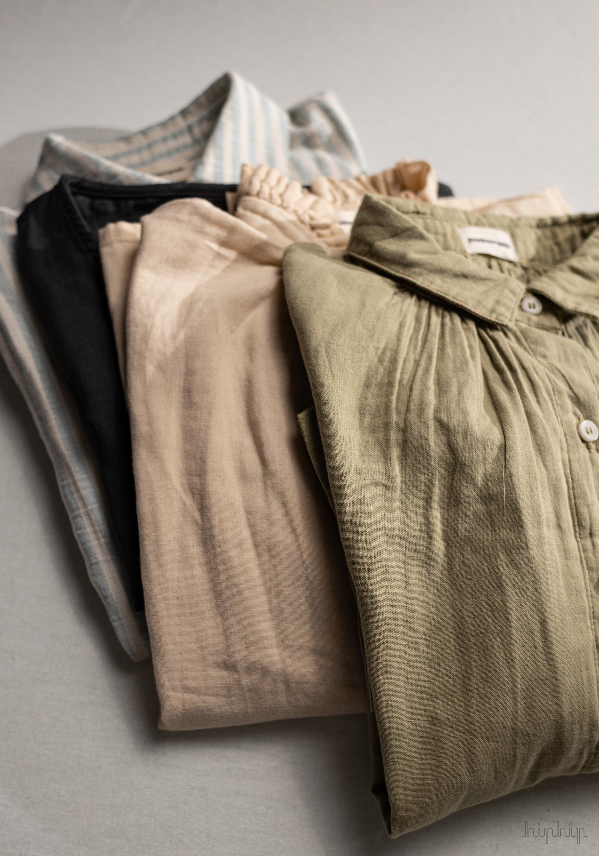 Cămașă femei din muselină dublă de bumbac - Neotine Olive Gray