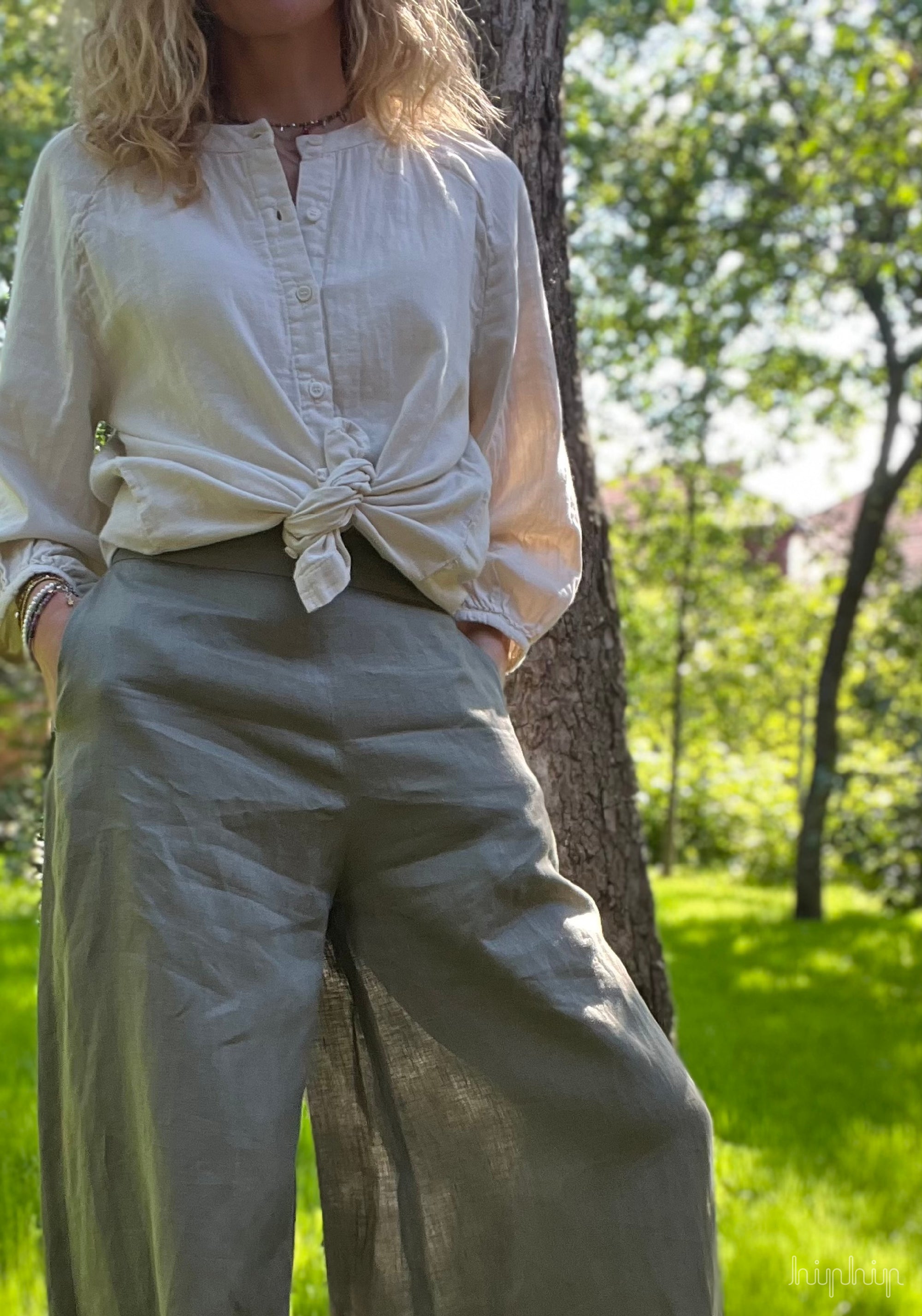 Cămașă femei din muselină dublă de bumbac - Onagre Almond Milk