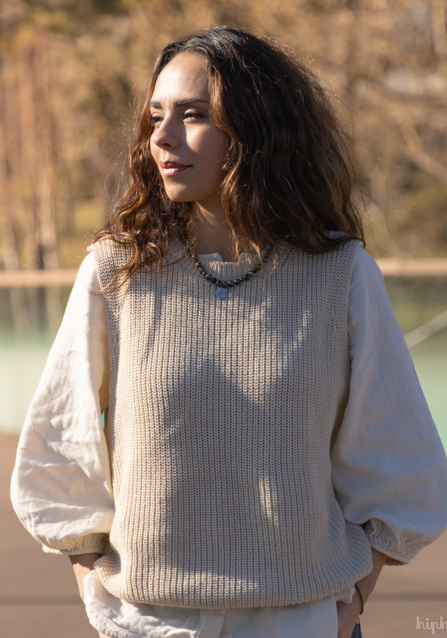 Cămașă femei din muselină dublă de bumbac - Onagre Almond Milk Poudre Organic HipHip.ro