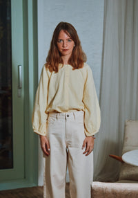 Cămașă femei din muselină dublă de bumbac - Onagre Pastel Yellow