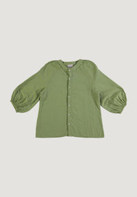 Cămașă femei din muselină dublă de bumbac - Onagre Turtle Green