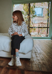 Cămașă din flanel de bumbac - Colchique Rose Gris Motif