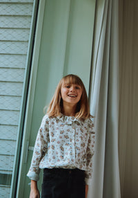 Cămașă din flanel de bumbac - Colchique Rose Gris Motif