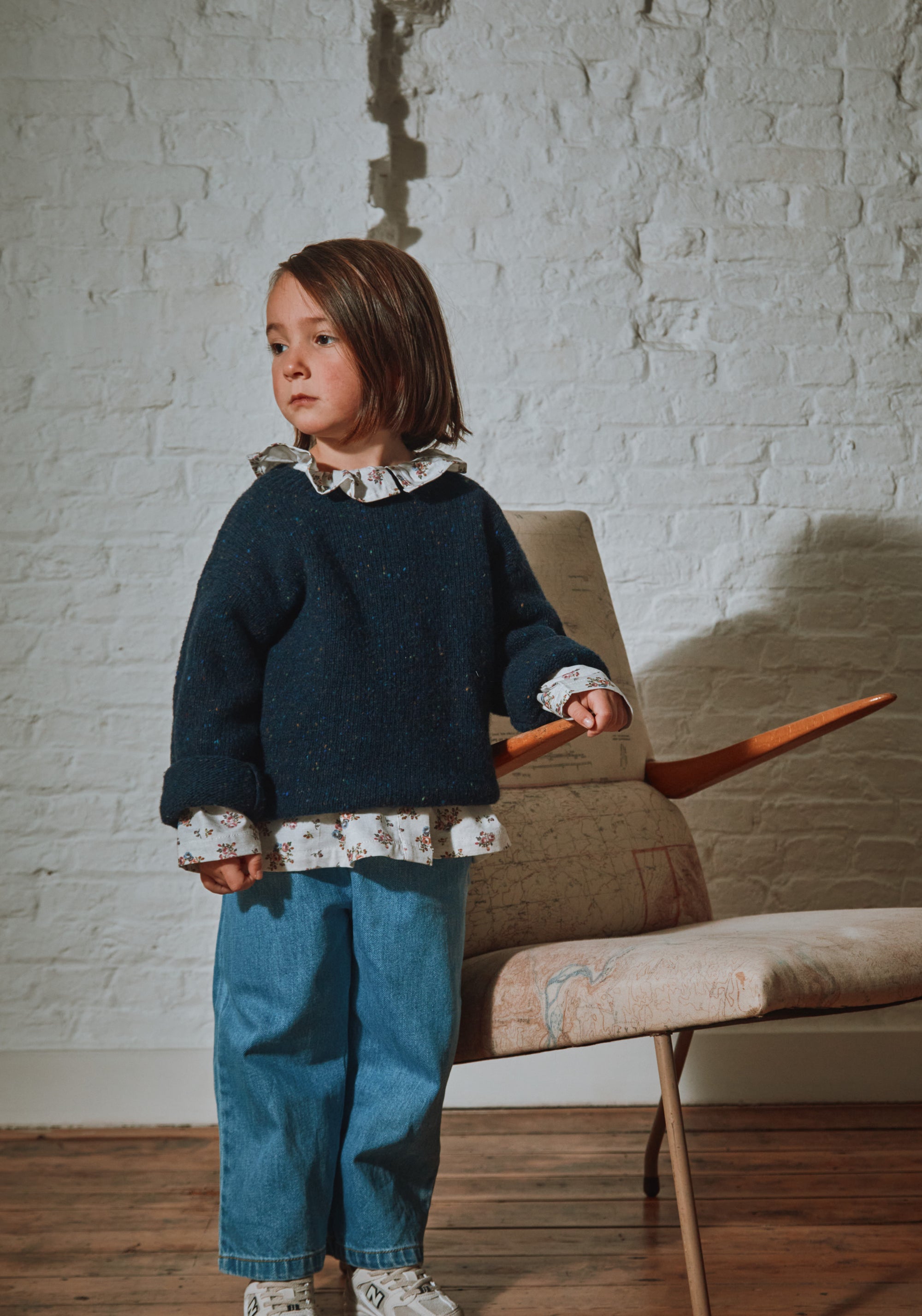 Cămașă din flanel de bumbac - Colchique Rose Gris Motif