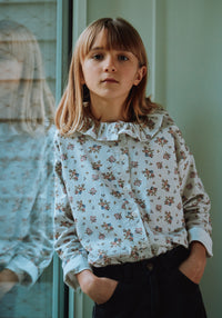 Cămașă din flanel de bumbac - Colchique Rose Gris Motif