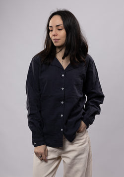 Cămașă muselină dublă din bumbac - Datte Pirate Black