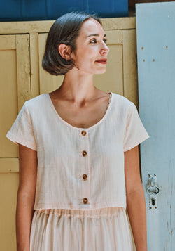 Cămașă muselină dublă din bumbac - Freesia Scallop Shell