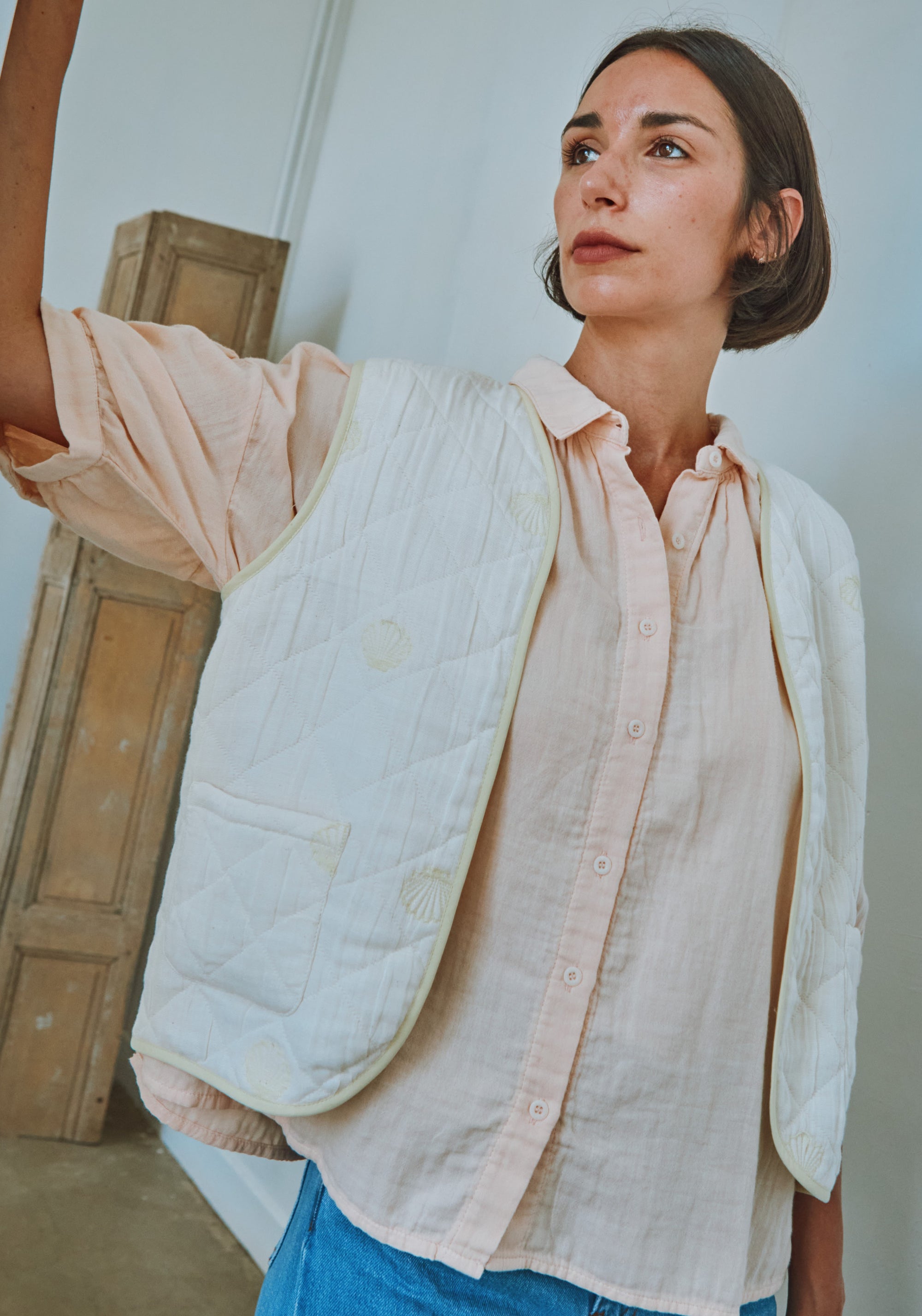 Cămașă muselină dublă din bumbac - Neotine Scallop Shell