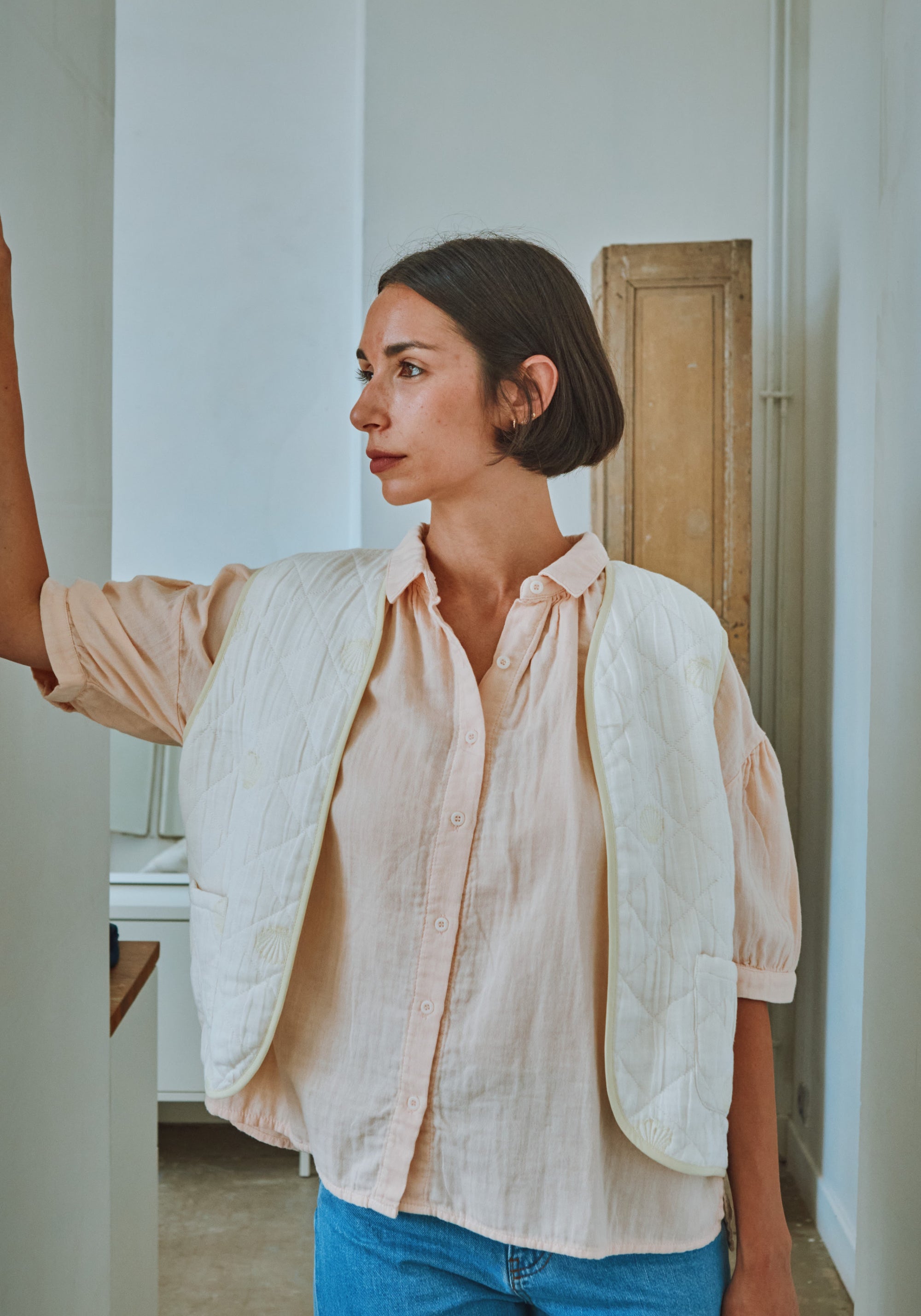 Cămașă muselină dublă din bumbac - Neotine Scallop Shell