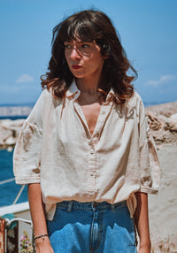 Cămașă femei din muselină dublă de bumbac - Neotine Sun Kiss