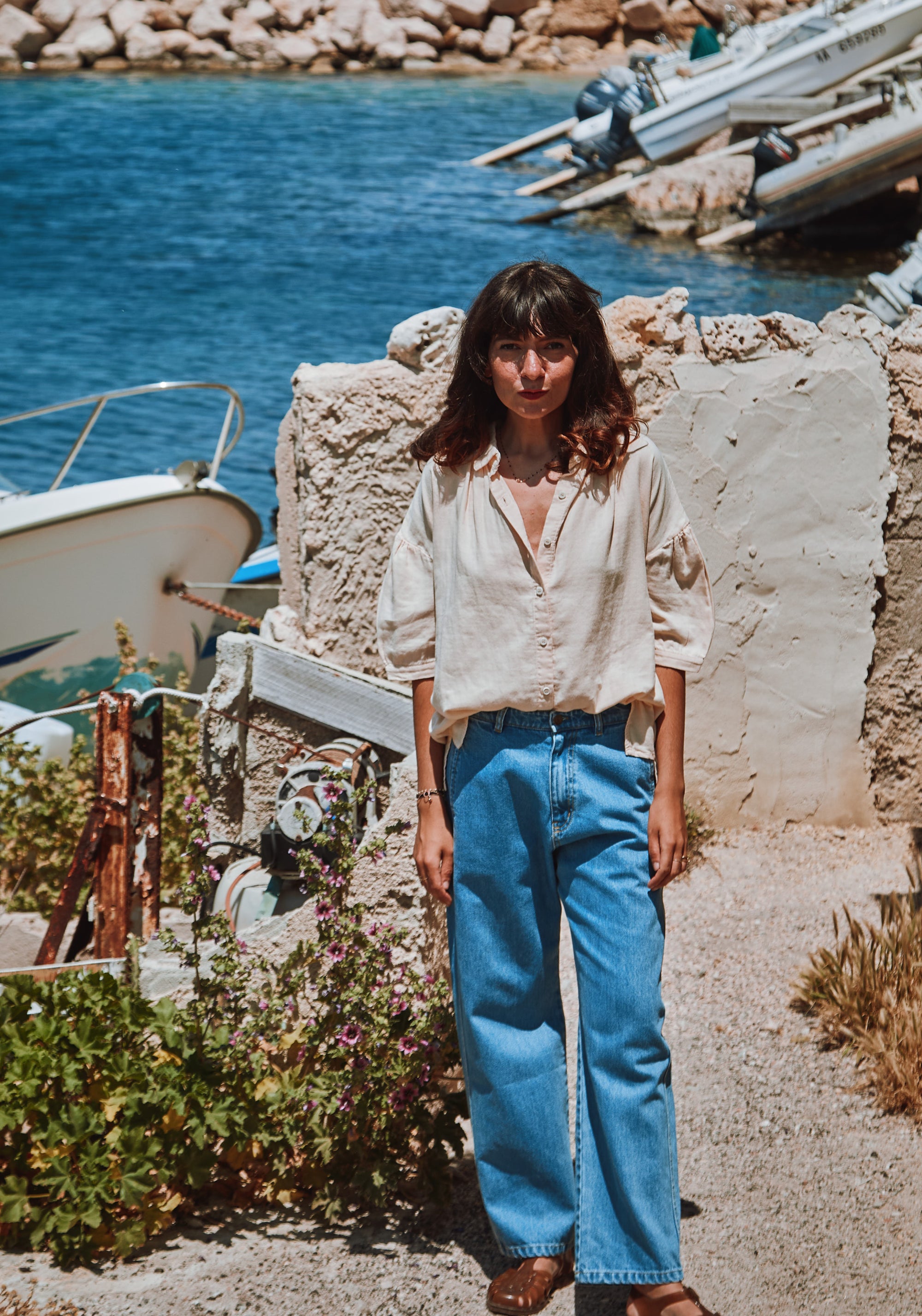 Cămașă femei din muselină dublă de bumbac - Neotine Sun Kiss