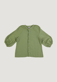 Cămașă femei din muselină dublă de bumbac - Onagre Turtle Green