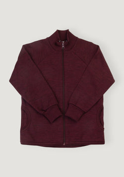 Cardigan brushed din lână merinos - Aubergine