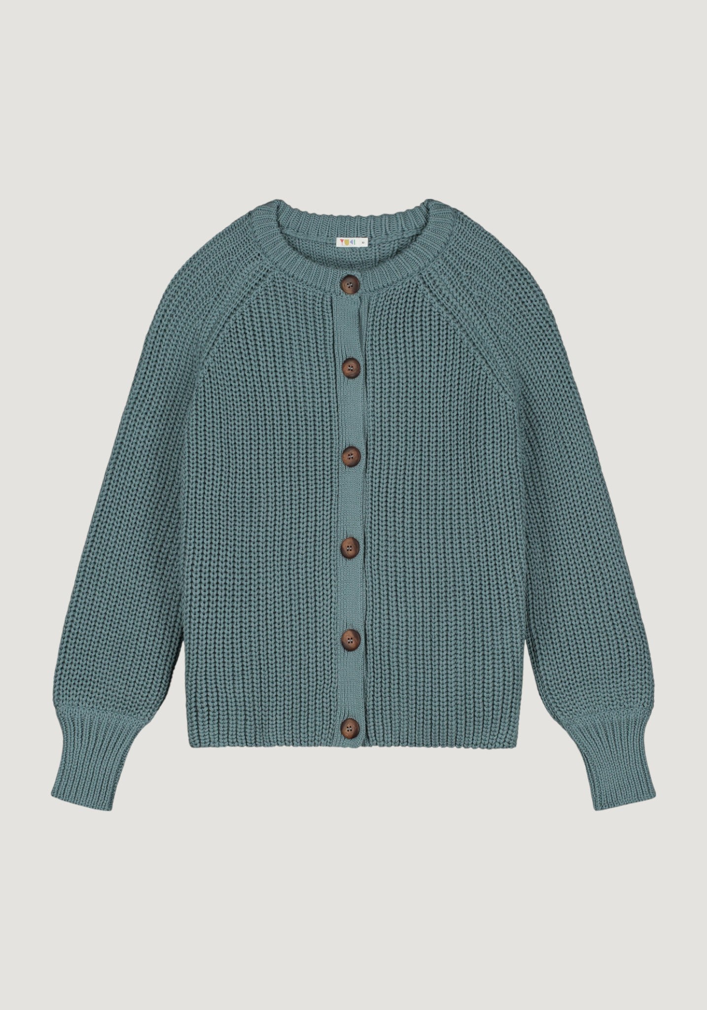 Cardigan Chunky tricotat femei din bumbac - Stone Blue