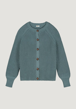 Cardigan Chunky tricotat femei din bumbac - Stone Blue