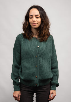 Cardigan din alpaca - Mona Dark Green