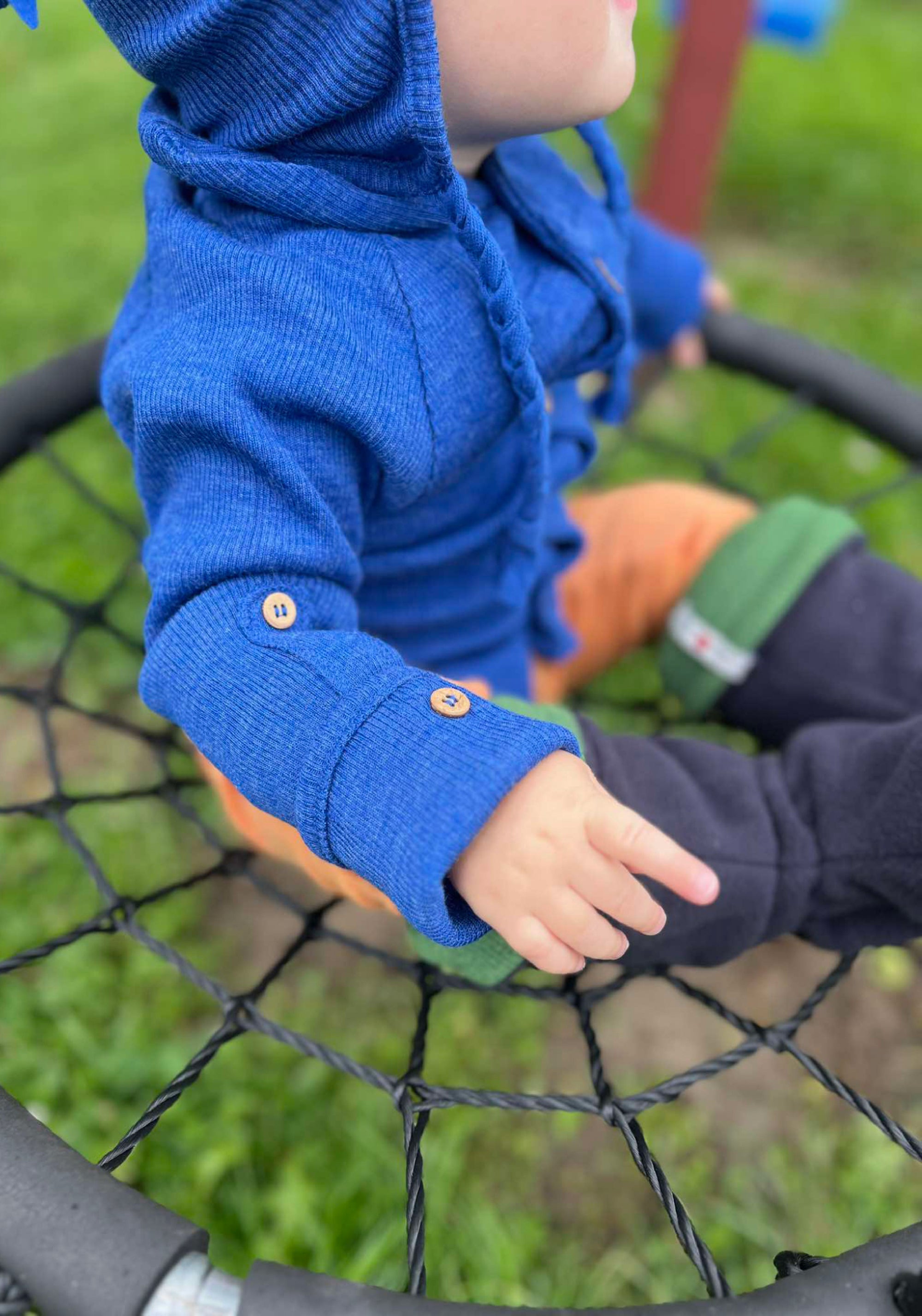 Cardigan din lână merinos - Classic Blue