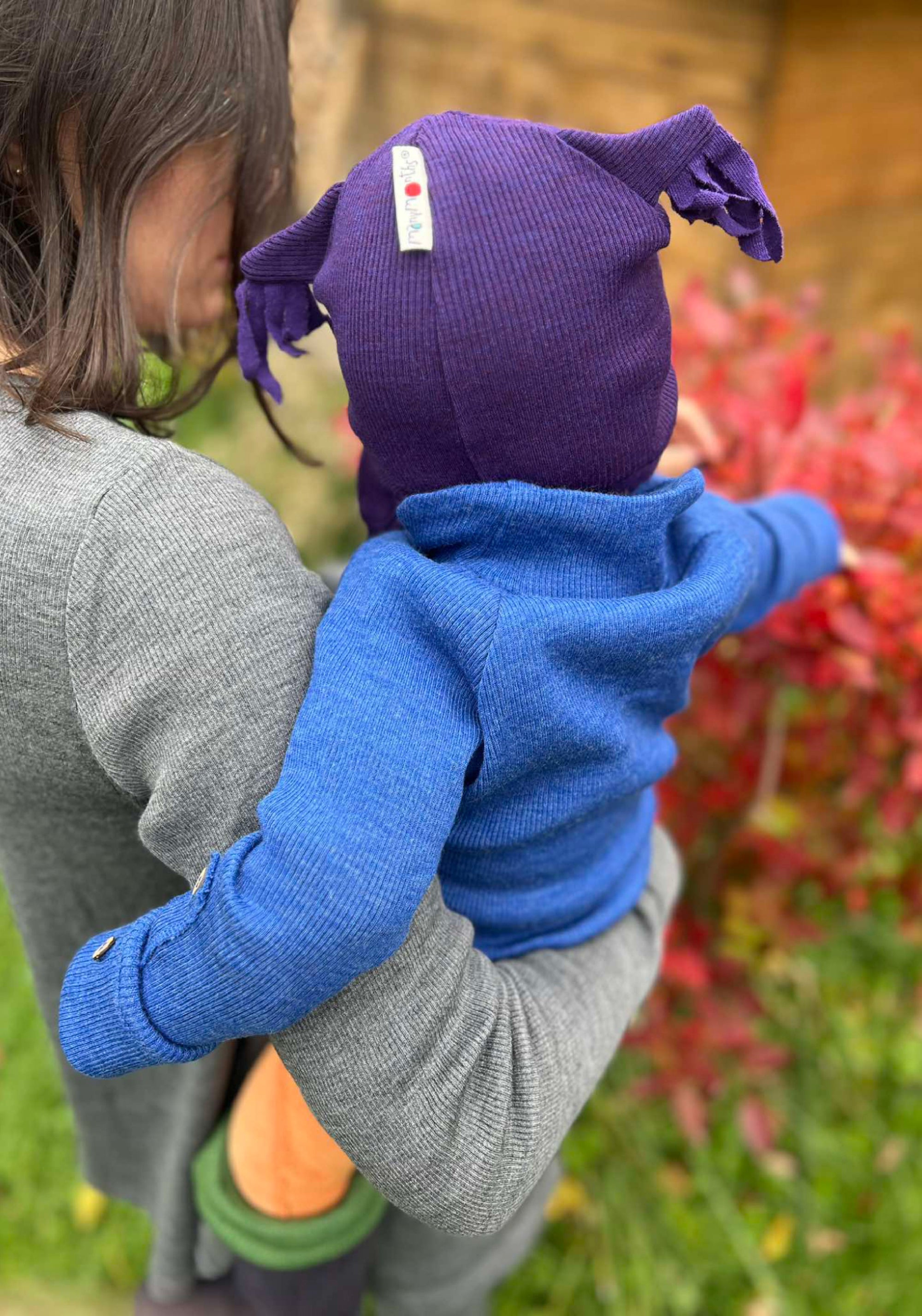 Cardigan din lână merinos - Classic Blue