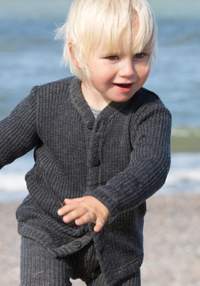 Cardigan lână merinos - Rib Grey Joha HipHip.ro