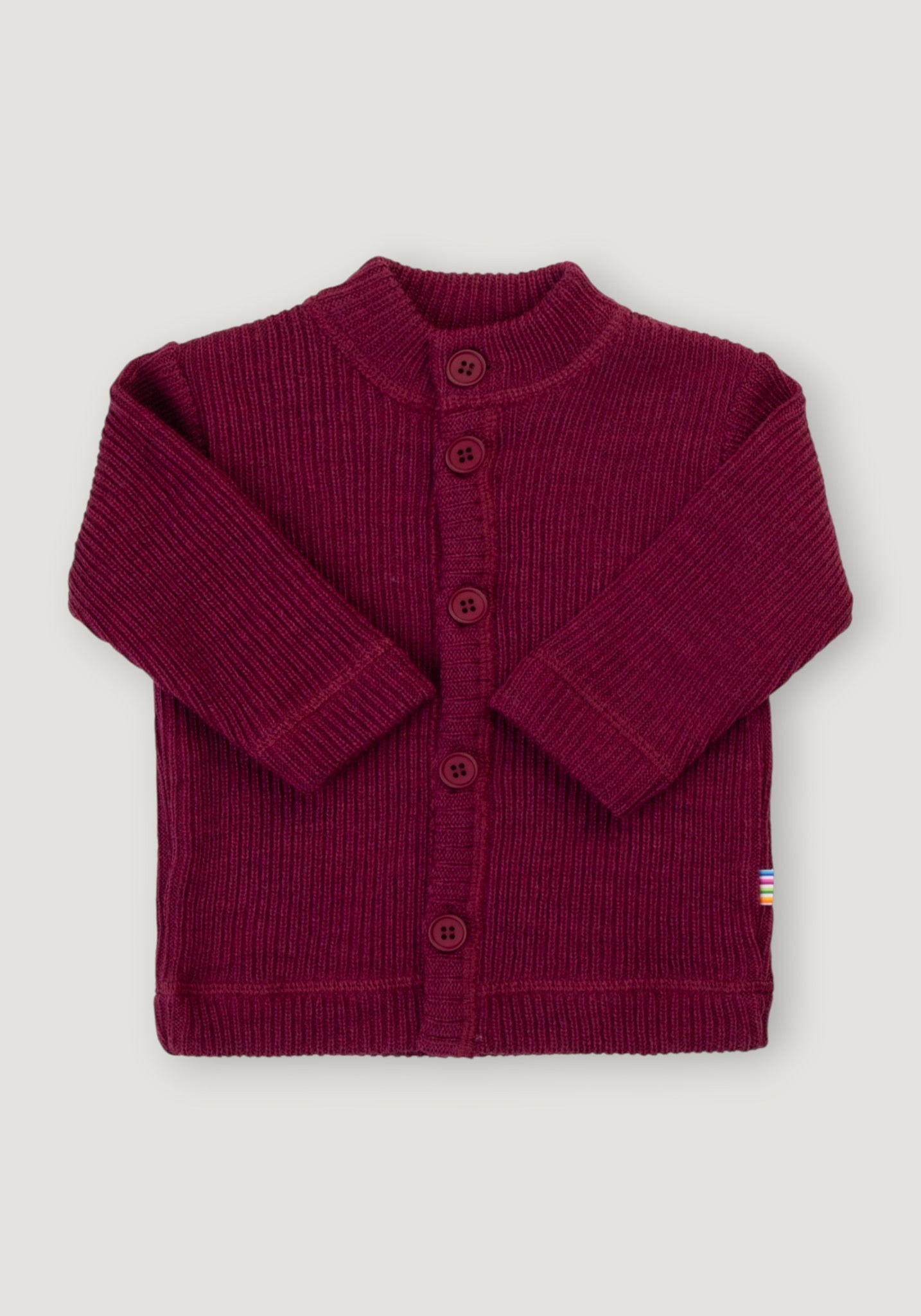 Cardigan din lână merinos - Rib Pink