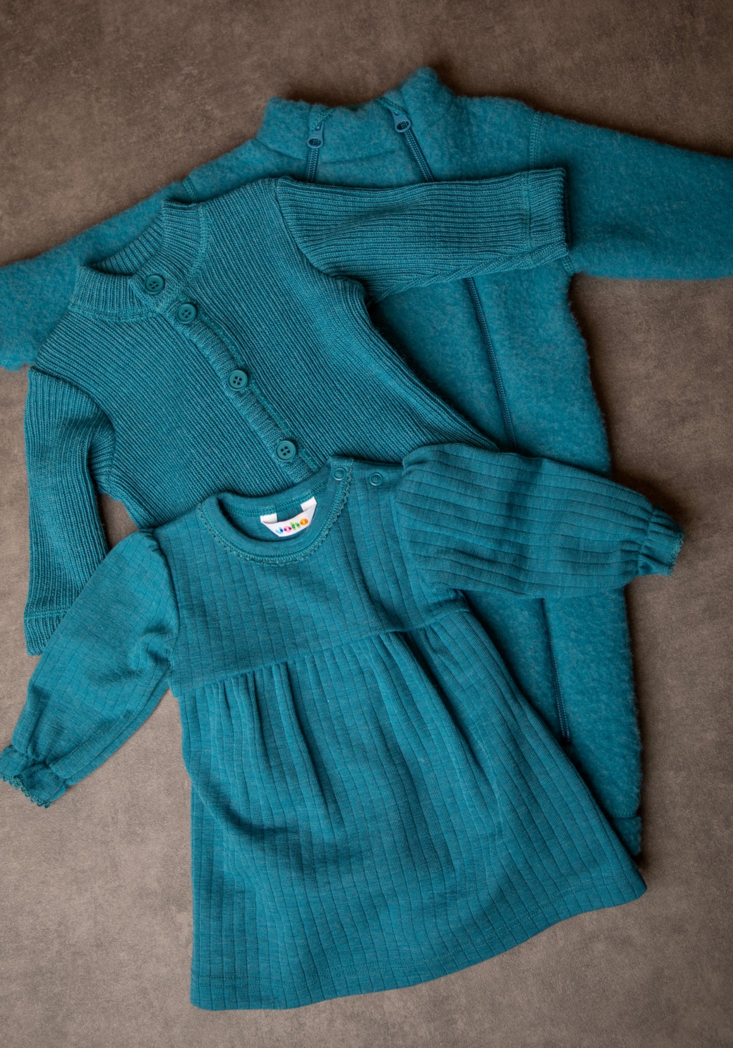 Pulover din lână merinos - Rib Turquoise