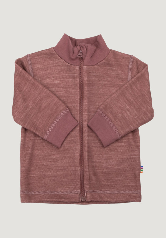 Cardigan din lână merinos și bambus - Goose Dark Rose