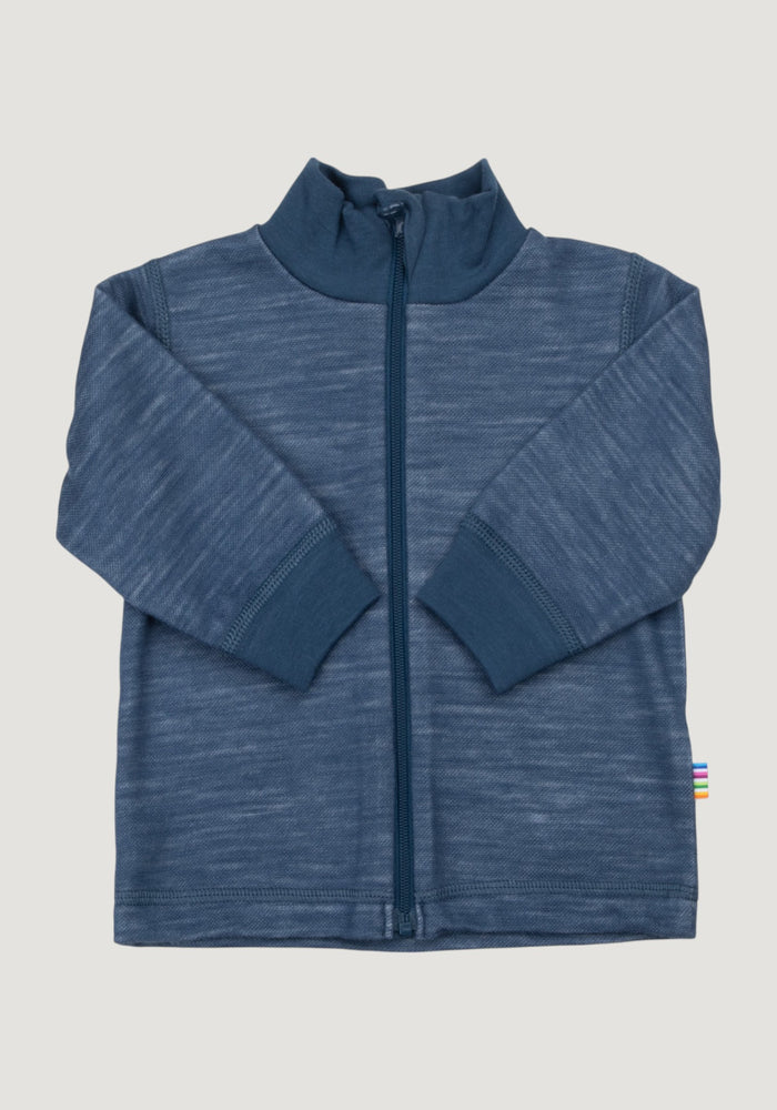 Cardigan din lână merinos și bambus - Propeller Dark Denim
