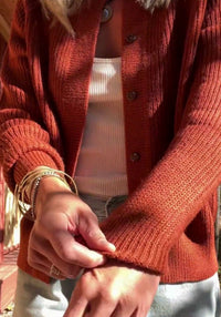 Cardigan femei alpaca - Mona Brickred Esencia HipHip.ro