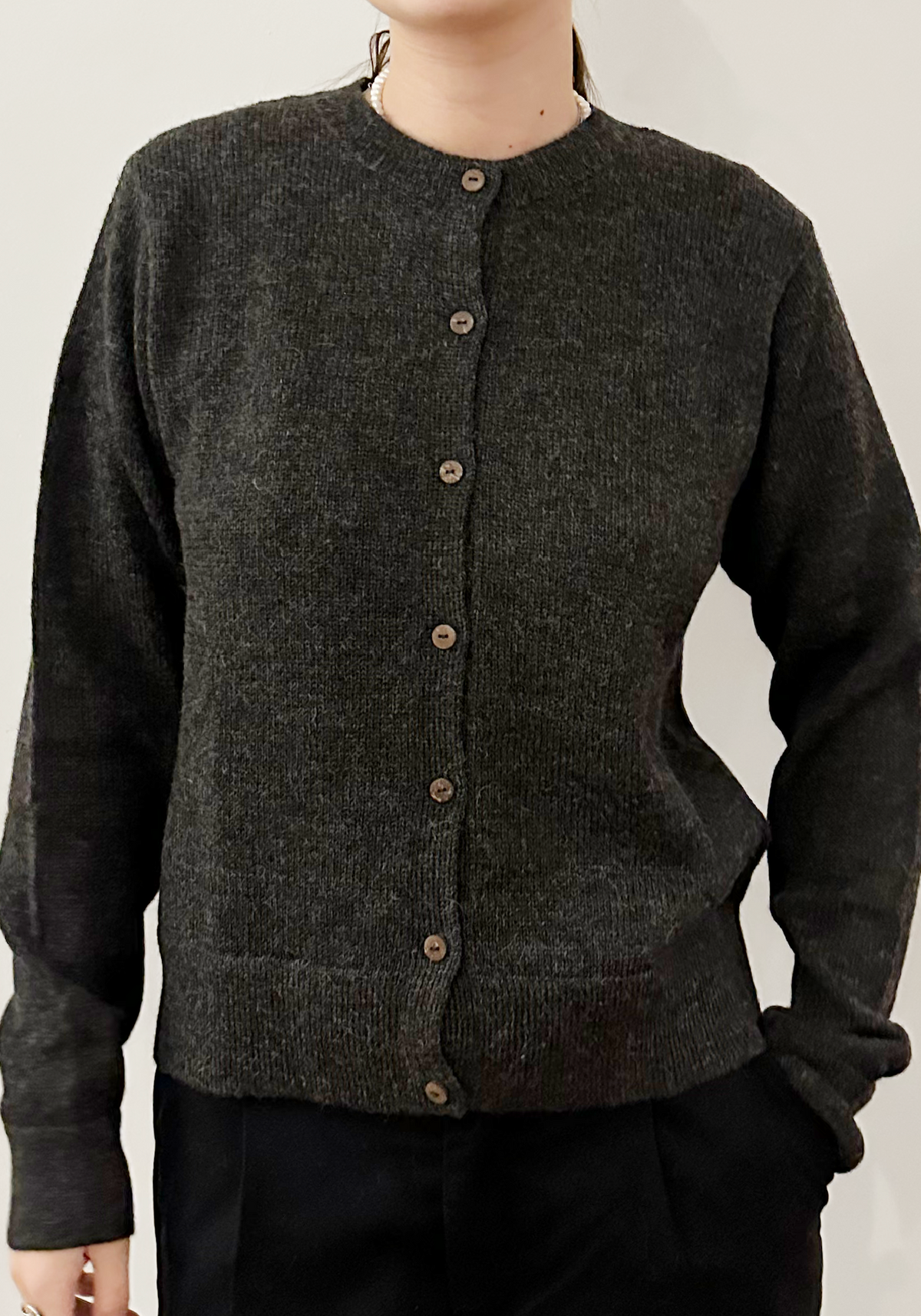 Cardigan femei alpaca - Sabrina Charcoal | HipHip