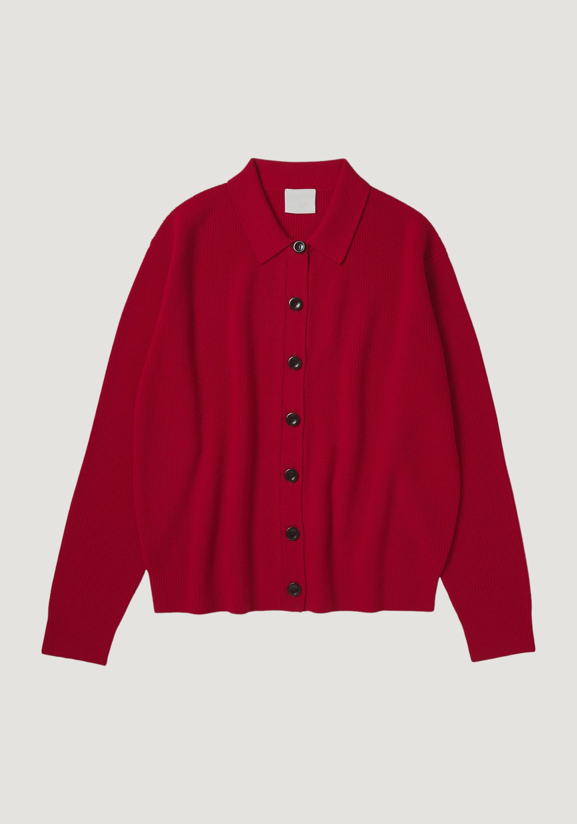 Cardigan femei din lână merinos - Knit Red FUB Woman HipHip.ro