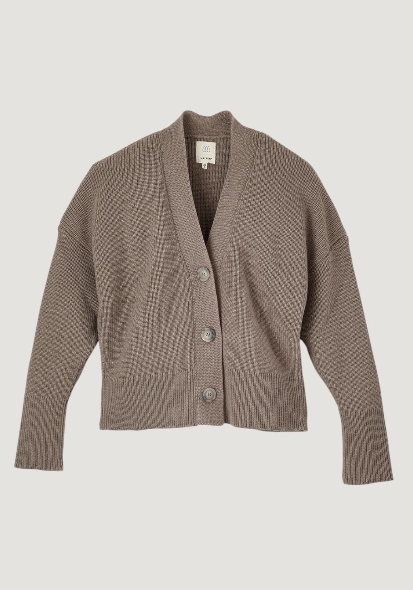 Cardigan femei din lână merinos - Nut