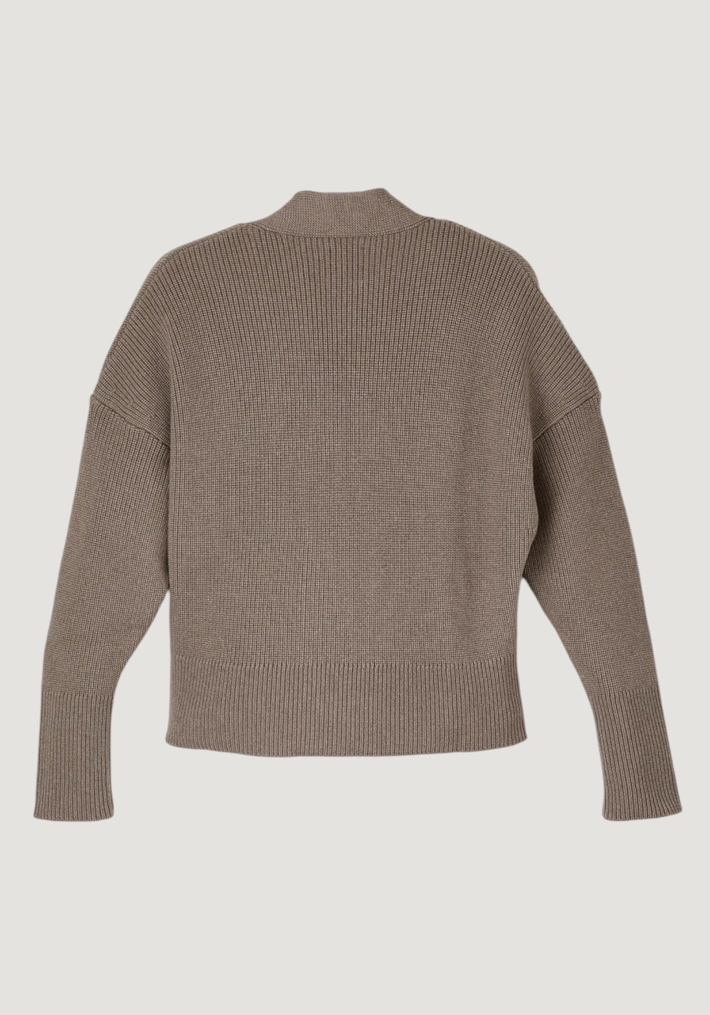 Cardigan femei din lână merinos - Nut