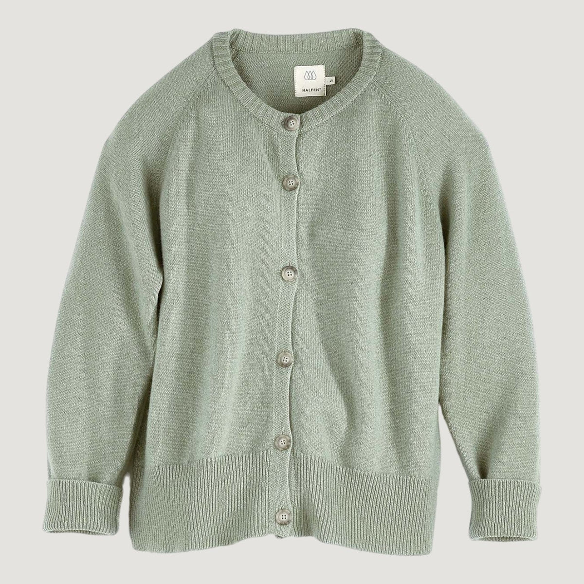 Cardigan femei din lână merinos și cașmir - Sage | HipHip