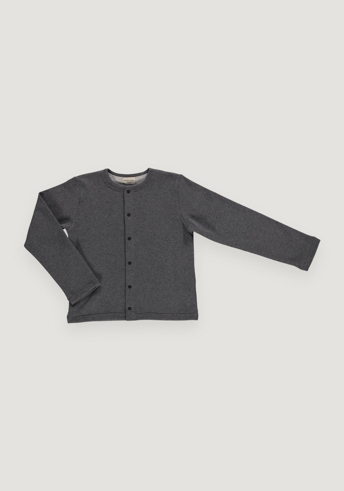 Cardigan molton din bumbac - Camomille Anthracite 3 ani