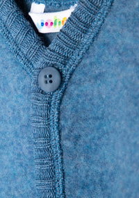 Cardigan fleece din lână merinos - Blue Joha HipHip.ro