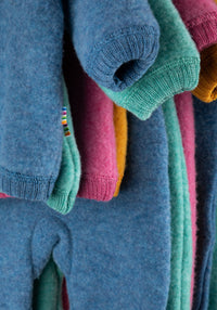 Cardigan fleece din lână merinos - Blue Joha HipHip.ro