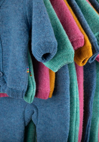 Cardigan fleece din lână merinos - Blue Joha HipHip.ro