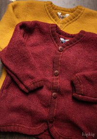 Cardigan fleece din lână merinos - Bordeaux Joha HipHip.ro