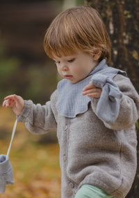 Cardigan fleece din lână merinos - Sesame Melange Joha HipHip.ro