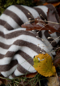 Cardigan fleece din lână merinos - Soft Wool Brown Stripe Joha HipHip.ro