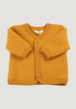 Cardigan fleece din lână merinos - Yellow 80