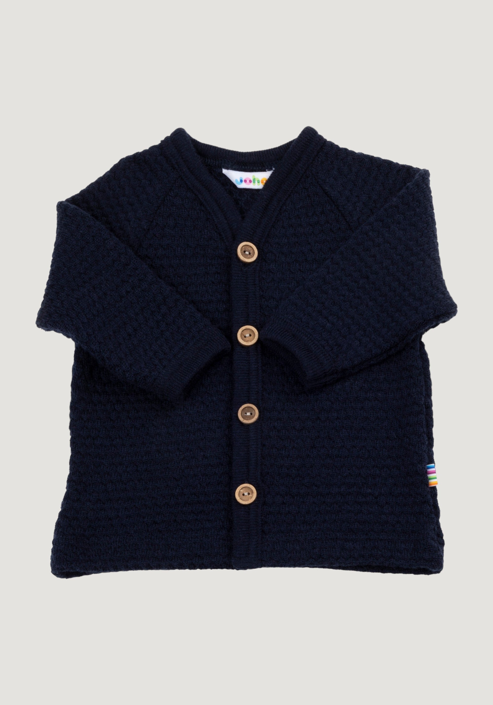 Cardigan lână merinos - Bubble Knit Navy Joha HipHip.ro